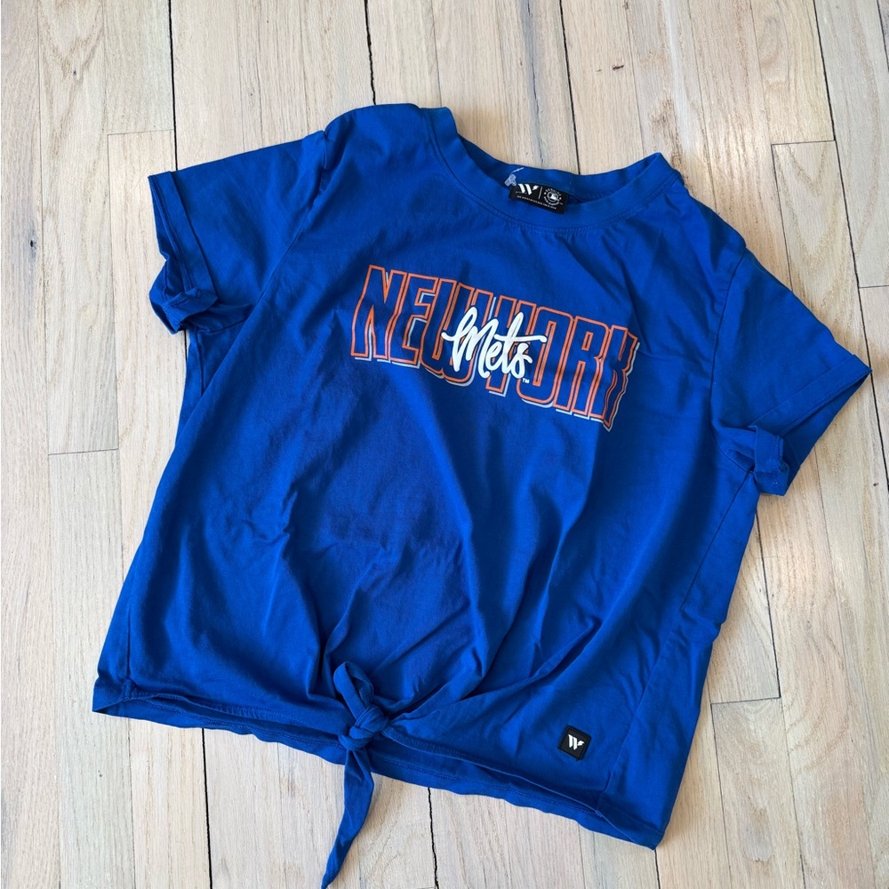 Royal Blue New York Mets Tie-Front Tee by W Brand
